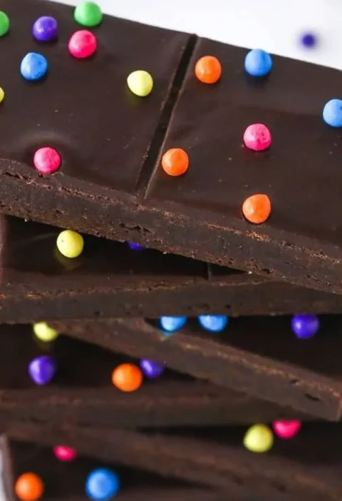 Homemade copycat Cosmic Brownies with colorful sprinkles on top.