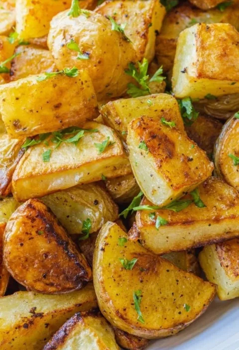 Crispy roasted potatoes golden and seasoned, perfect side dish