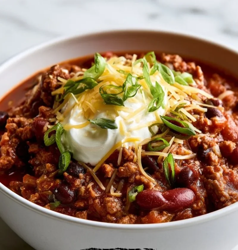 Delicious Crockpot Chili simmering in slow cooker, perfect for family dinners.