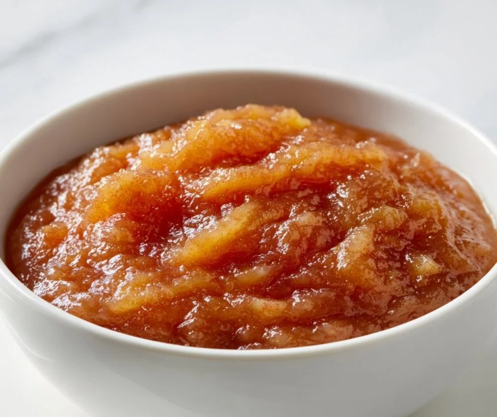 Delicious homemade applesauce in a jar for fall celebrations