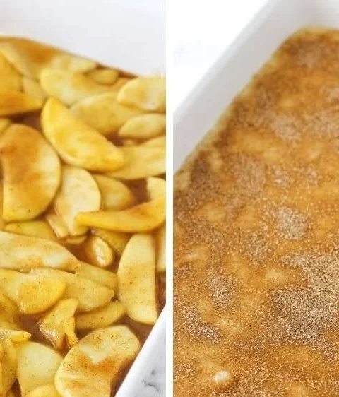 Homemade apple cobbler with fresh apples and a golden crust