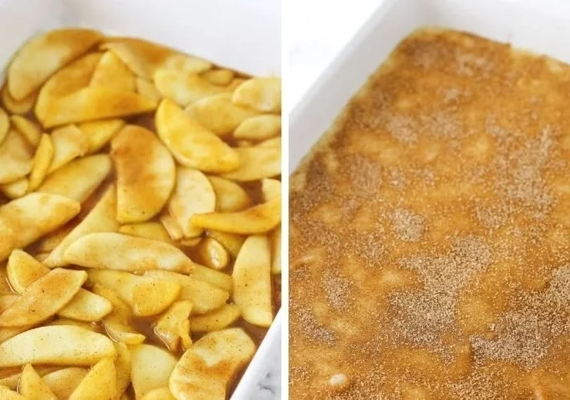 Homemade apple cobbler with fresh apples and a golden crust