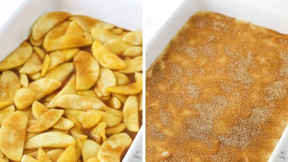 Homemade apple cobbler with fresh apples and a golden crust