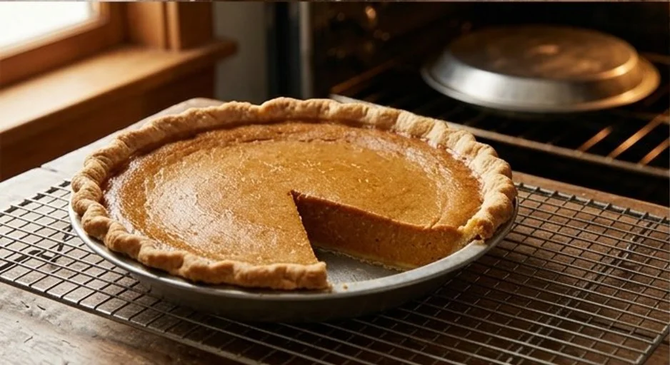 Libby's New Pumpkin Pie on a festive table, perfect for Thanksgiving.