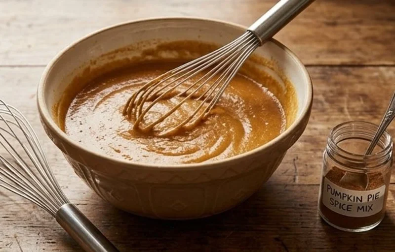 Delicious no-bake pumpkin pie ready to serve for the holidays