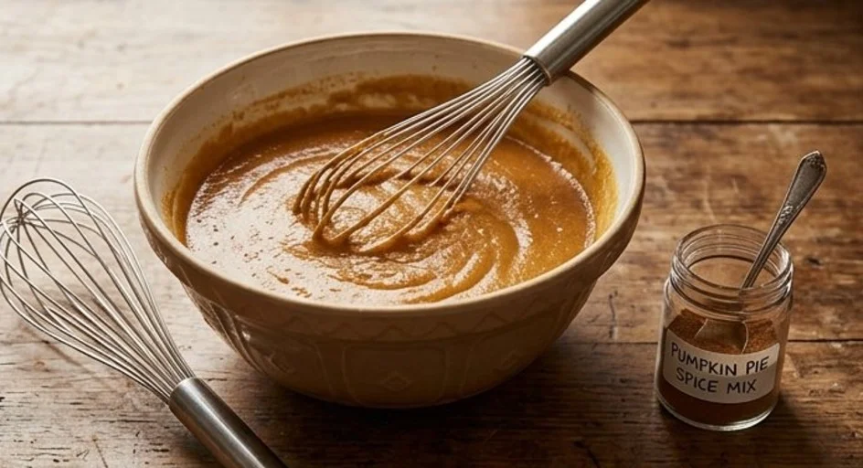 Delicious no-bake pumpkin pie ready to serve for the holidays