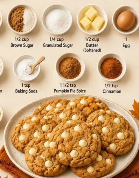 Freshly baked pumpkin cookies with a hint of spice