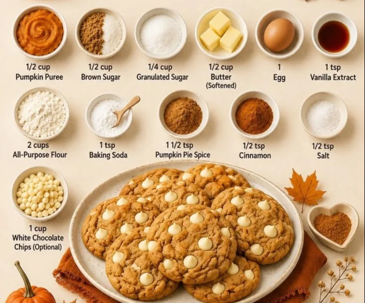 Freshly baked pumpkin cookies with a hint of spice