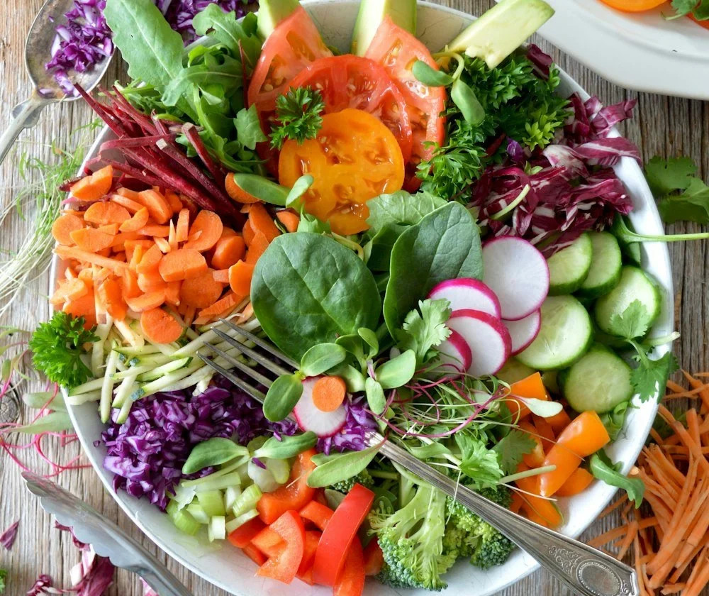 A bowl of simple vegetable soup made with fresh vegetables and herbs