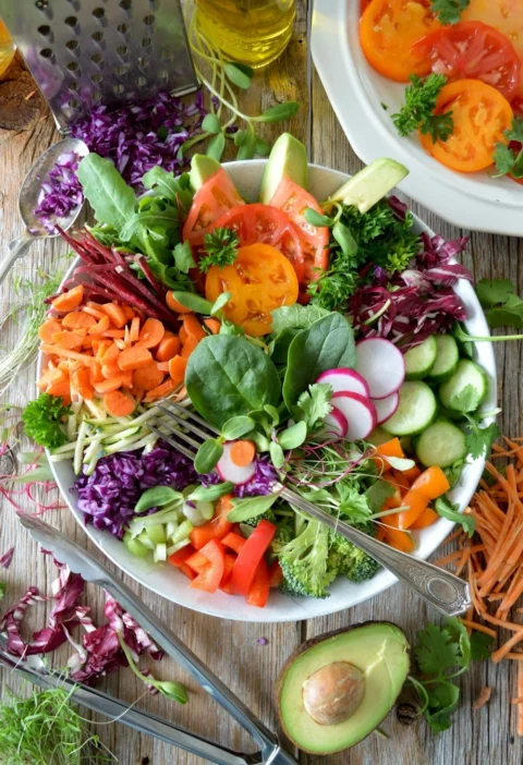 A bowl of simple vegetable soup made with fresh vegetables and herbs