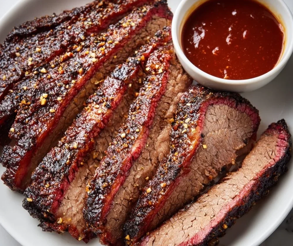 Tender BBQ brisket served for a family dinner