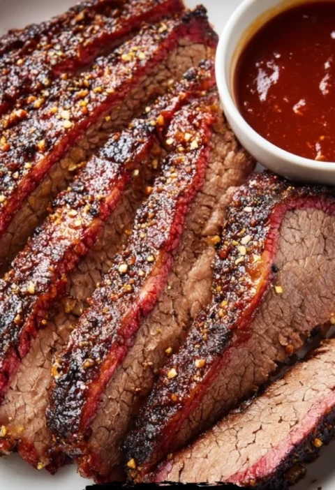 Tender BBQ brisket served for a family dinner