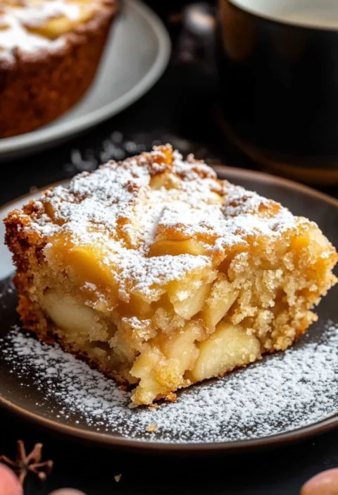Delicious apple pie cake recipe by Jamie Oliver with fresh apples and spices.