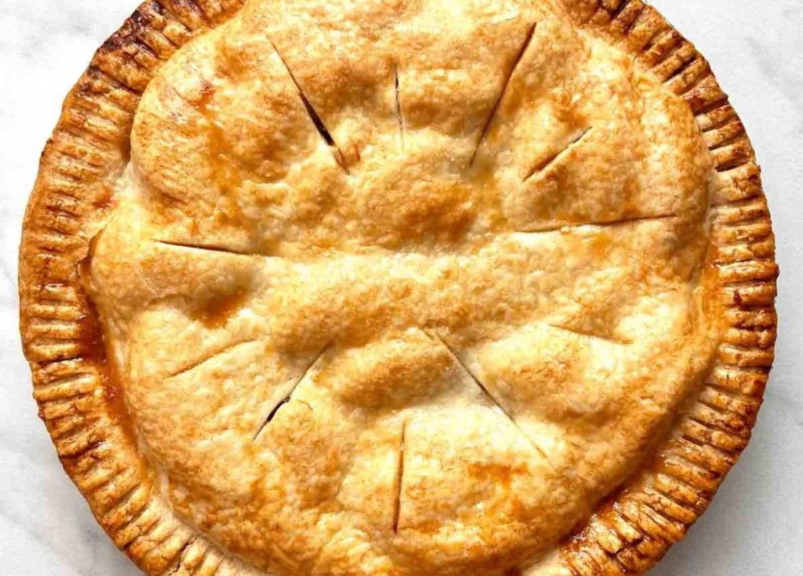 Delicious apple pie made with store-bought crust and fresh apples.
