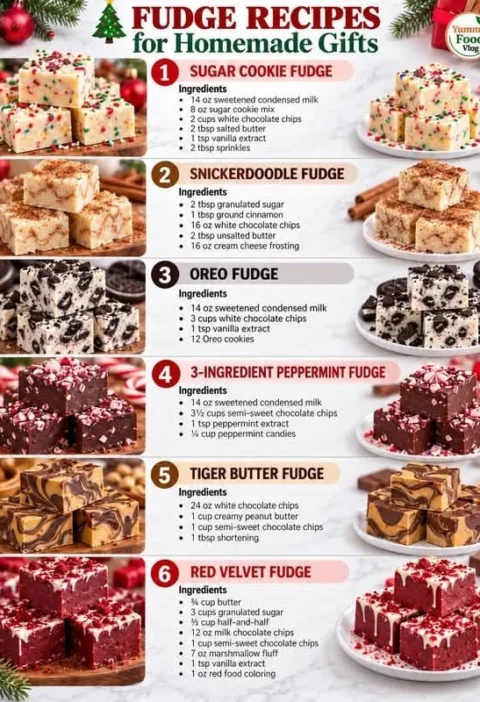Homemade Christmas candy fudge in decorative gift boxes