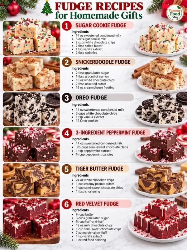 Homemade Christmas candy fudge in decorative gift boxes