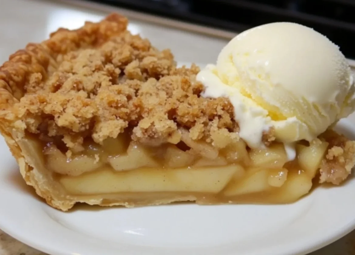 Delicious Classic Apple Crumb Pie with a buttery crumble topping