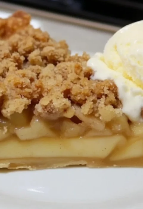 Delicious Classic Apple Crumb Pie with a buttery crumble topping