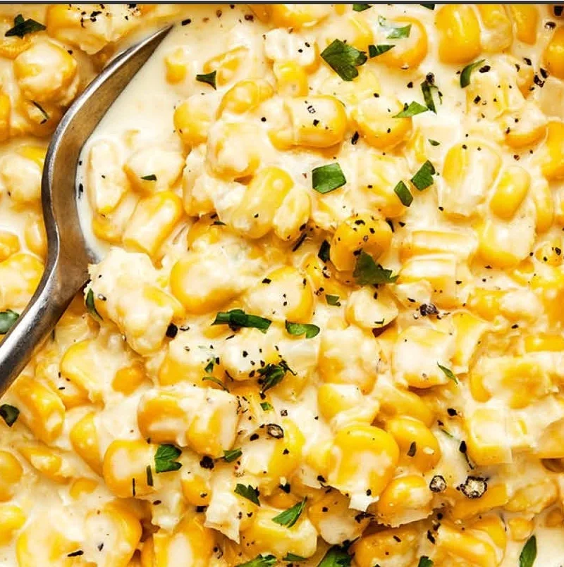 Creamed corn served in a bowl, a classic Thanksgiving side dish