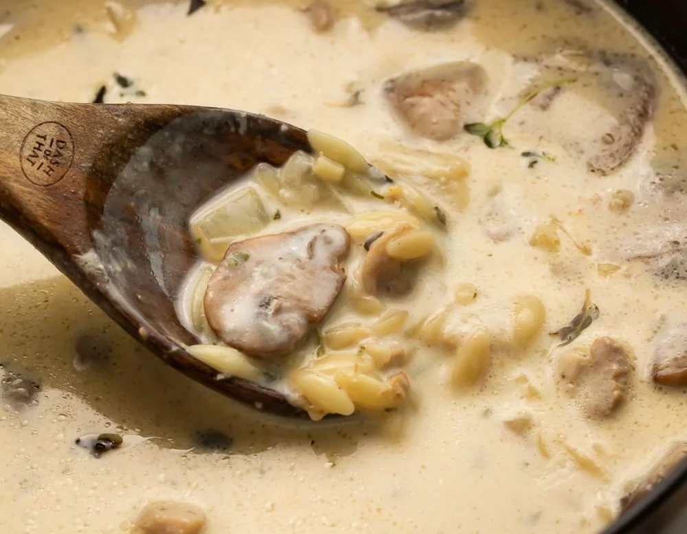 Creamy Boursin chicken and mushroom soup ready in 30 minutes