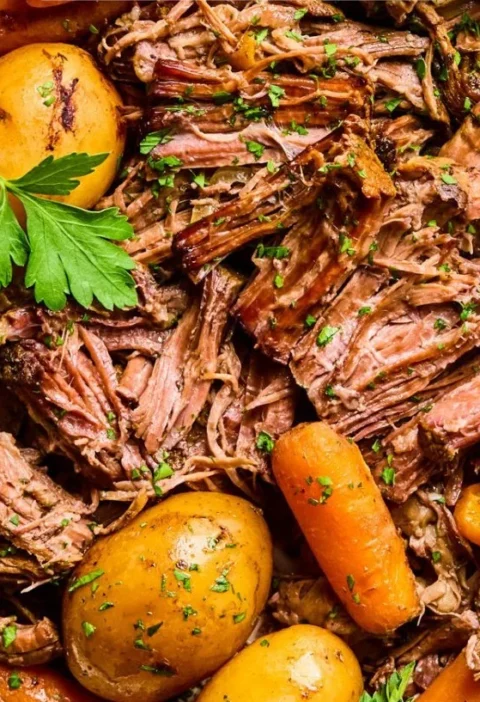 Crockpot pot roast recipe with quick five-minute prep for easy meals
