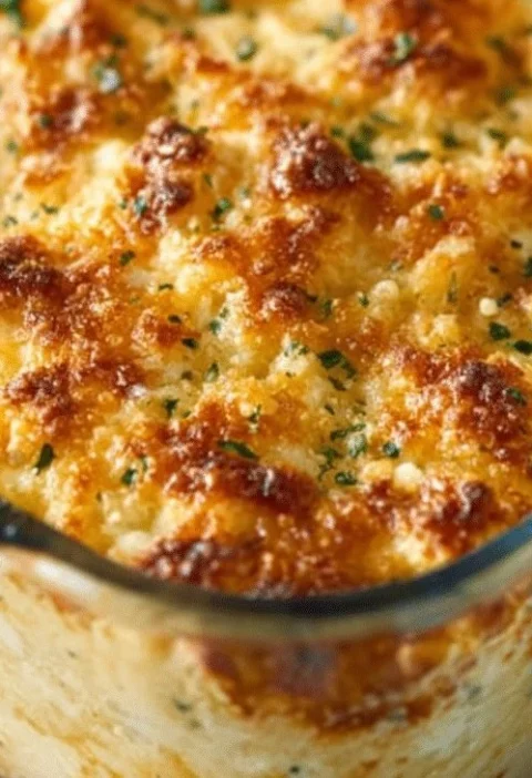 Dolly Parton's 5-Ingredient Casserole served in a baking dish