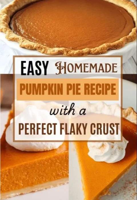 Delicious homemade pumpkin pie with flaky crust, perfect for Thanksgiving dessert.