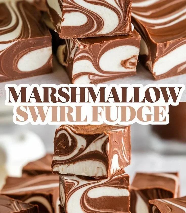 Easy Marshmallow Swirl Fudge with a delicious creamy texture and colorful swirls