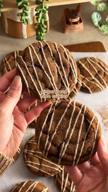 Delicious Gingerbread Latte Cookies with a festive holiday theme