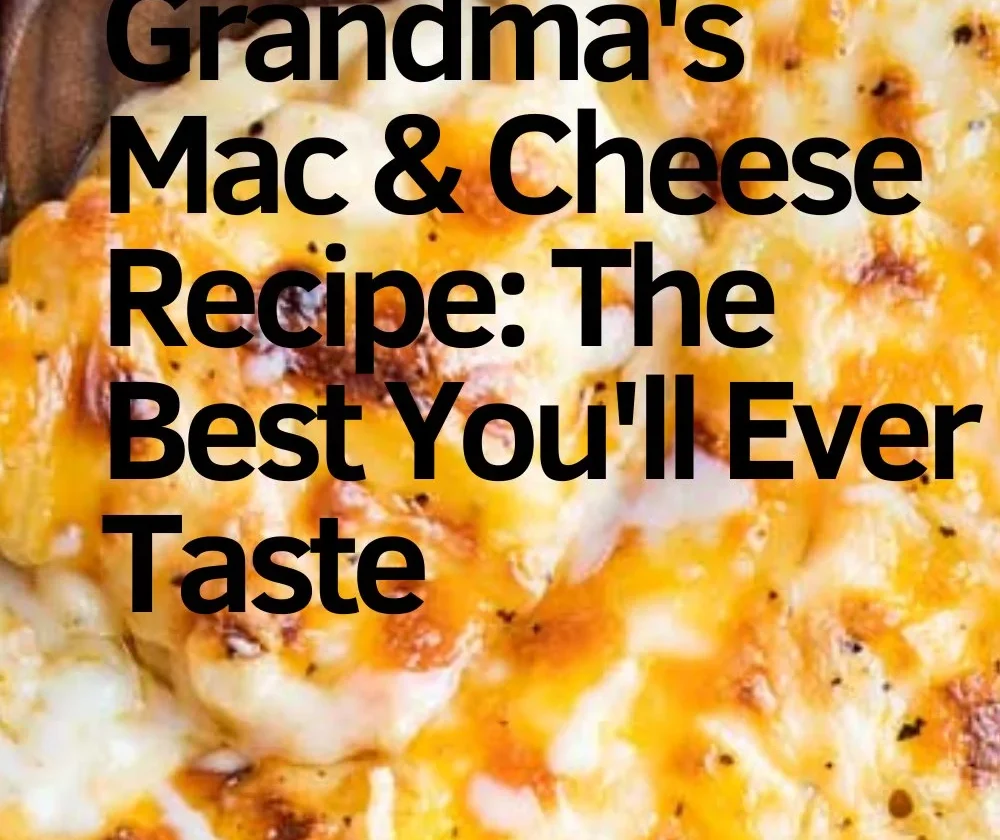 Delicious plate of Grandma's Mac & Cheese recipe topped with breadcrumbs.