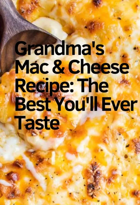 Delicious plate of Grandma's Mac & Cheese recipe topped with breadcrumbs.