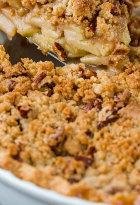 Delicious homemade Dutch Apple Pie fresh out of the oven.