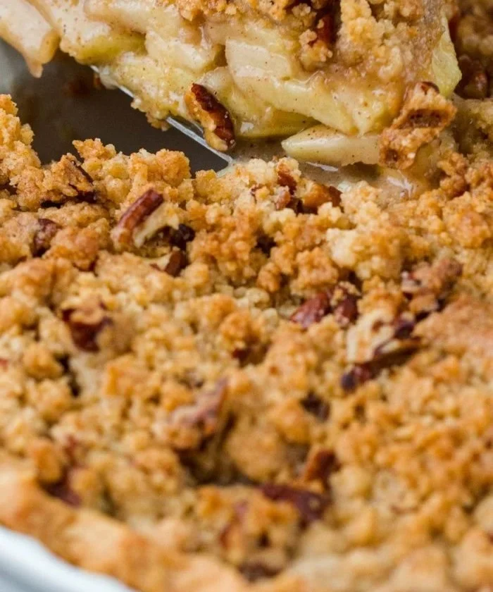 Delicious homemade Dutch Apple Pie fresh out of the oven.