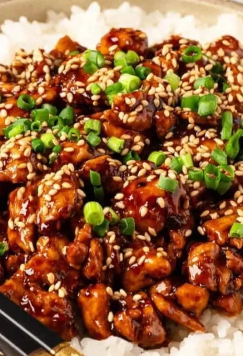 Plate of Korean Ground Turkey served with rice and vegetables
