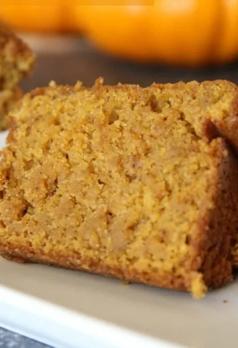 Delicious moist pumpkin bread fresh out of the oven
