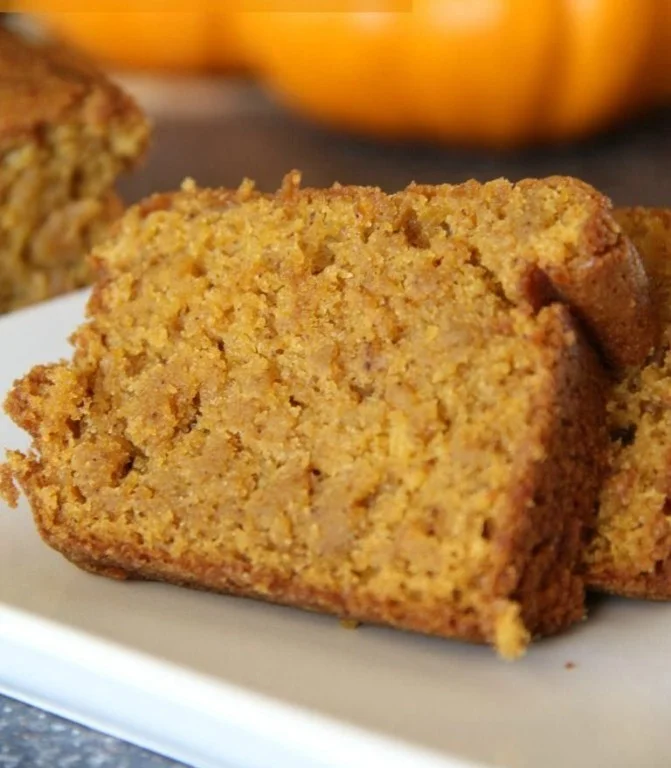 Delicious moist pumpkin bread fresh out of the oven