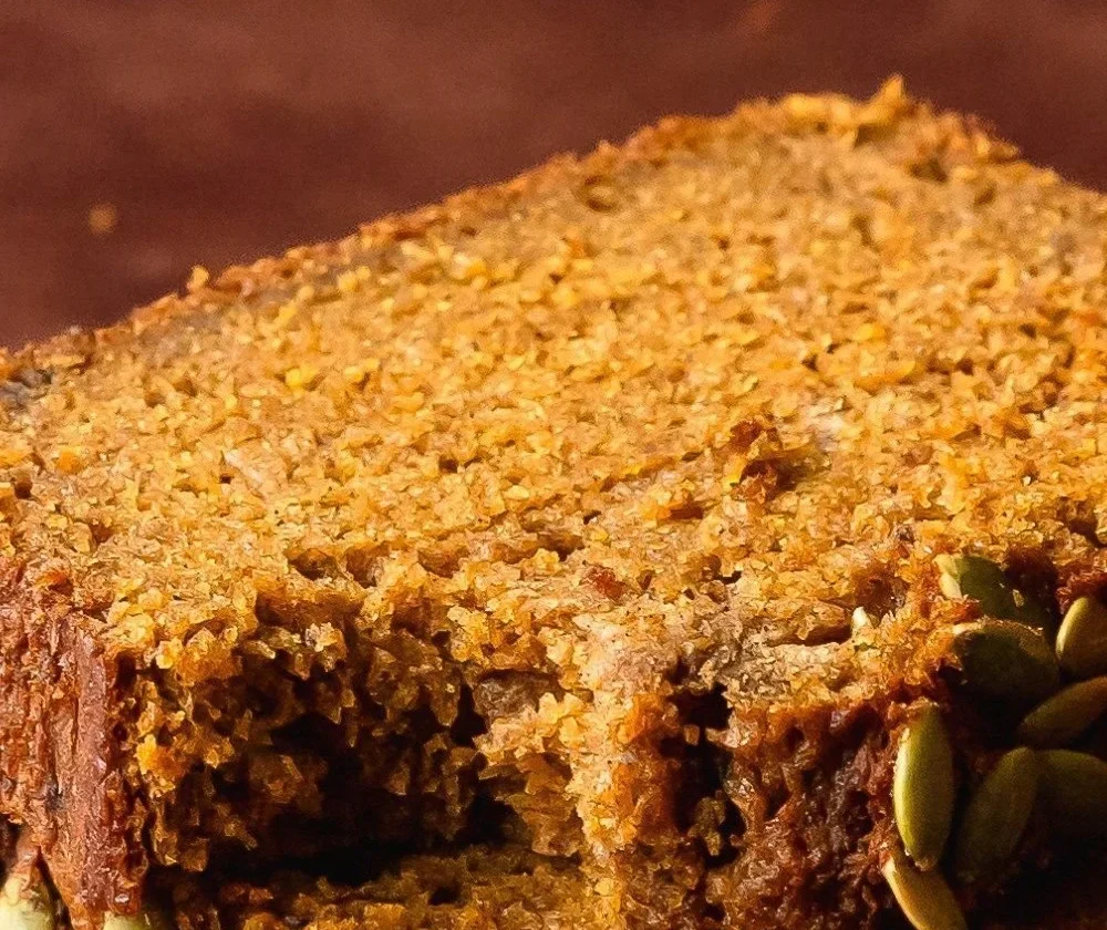 Moist pumpkin bread slice inspired by Starbucks recipe